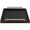 Extra Black Large Serving Tray with Handles for Ottoman,Versatile Shagreen