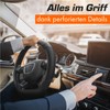 Upgrade4cars D-shape steering wheel cover in black, steering wheel protector,