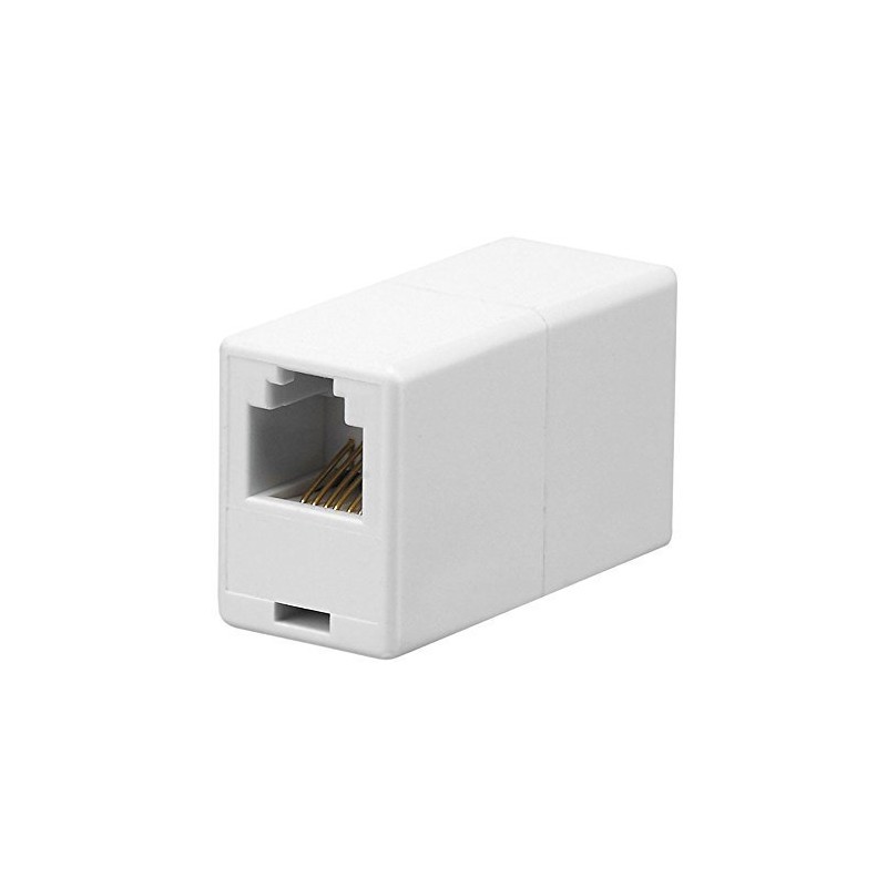 iMBAPrice RJ12/RJ11 6P6C White Straight Telephone Inline Coupler for Directly