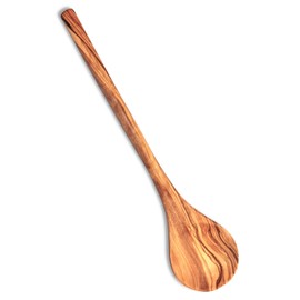 Stilux® Kochlöffel aus Olivenholz | runder Kopf und Stiel 30 cm lang | Holzlöffel Rührlöffel Küchen-Utensil | Praktisch, nachhaltig und hygienisch