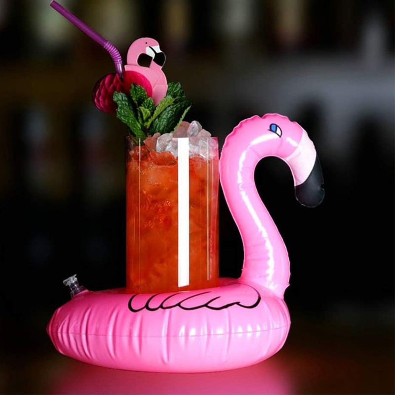 Sarini Inflatable Flamingo Drink Holder, Water Cup Holder, Inflatable Drink