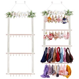 OOSAKU Headbands Holder for Girls Baby Hair Accessories Organizer Storage Wall Hanging Decor for Toddler Girls Room Wall Door Closet Hair Bows Organizer