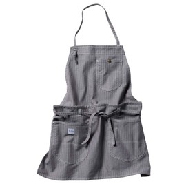 Face Mix LCK79006 LCK79006 2-Way Bib Under-Waist Apron, Women's, Men's, Cafe Work, Uniform, Blue Herringbone, herringbone