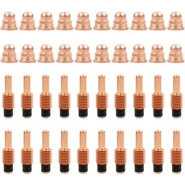 KEMAO 20Pcs 220930 Plasma Cutter Nozzle Tips 20Pcs 220842 Plasma Cutter Electrode Fit for PMX 45XP/65/85/105 Plasma Fine Cutting Torch Consumable
