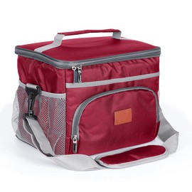 ALXBSONE 15L Large Capacity Leakproof Insulated Lunch Bag, Durable Freezable Reusable Thermal Tote, Portable Picnic Cooler Bag(Red)