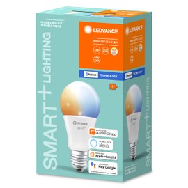LEDVANCE Smart Led Lamp With Bluetooth, E27, Dimmable, Light Color Changeable (2700-6500 k), Replaces Incandescent Lamps With 60 W, Controllable With Alexa & Google, Smart+ Cla Tw, 1-Pack