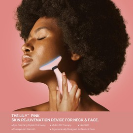 VRAIKO Lily Neck Face Massager, Skin Rejuvenation Beauty Massager, 3-in-1 at-Home Facial Spa Tool, Lifting, Toning and Tightening for a Radiant Appearance (Blush Pink)