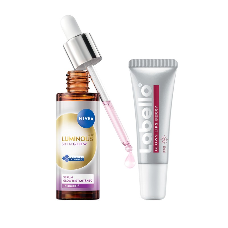 NIVEA Serum Glow Instantáneo 30 ml + Labello Glowy Lips