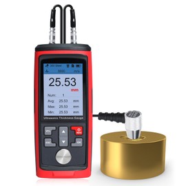 Ultrasonic Thickness Gauge Digital Metal Thickness Gauge, 0.03~11.8inches Range Coating Thickness Gauge with Data Record and Auto Calibration for Measuring Metals, Steel, Plastic, Glass, PVC, etc.