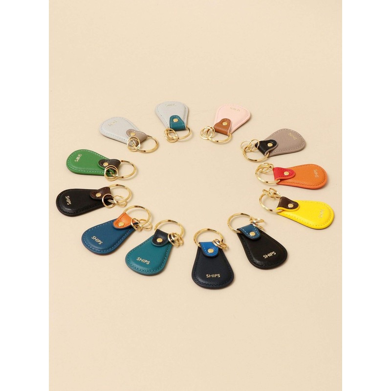 SHIPS 110040005 Leather 2-Tone Key Chain for Men, Dark Gray1