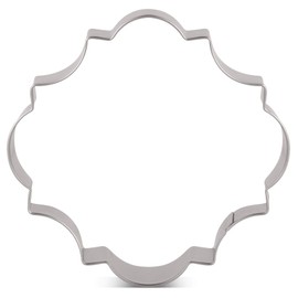 LILIAO Fancy Plaque Cookie Cutter Frame Sandwich Fondant Biscuit Cutter - 3.6 x 3.6 inches - Stainless Steel - by Janka