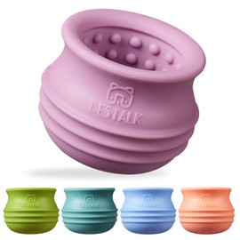 Dog Enrichment Treat Toy, Long-Lasting Wobbly Interactive Freeze Lick Toys for Dogs, Stuffable Puzzle Feeder Toy for Boredom, Silicone Treat Dispensing Chew Toy (Pastel Purple,M)