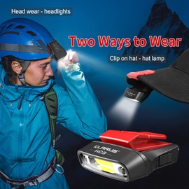 klarus HC3 LED Clip On Cap Light, White and Red Light with Sensor Control, 5 Modes Dimmable, for Hunting, Camping, Fishing, grey