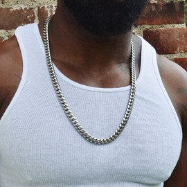 Cuban Link Chain for Men 9mm 20 Inches Stainless Steel Mens Chain Necklaces Mens Jewelry