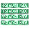 (4 Pack) First Aid Kit Inside Stickers 1.5" x 9"