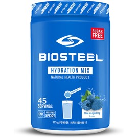 BioSteel Hydration Mix - Sabor Frambuesa Azul, Hidratación Natural Sin Azúcar, 45 Porciones – Sin Sabores Ni Conservantes Artificiales, Ideal Para Energía y Recuperación Muscular