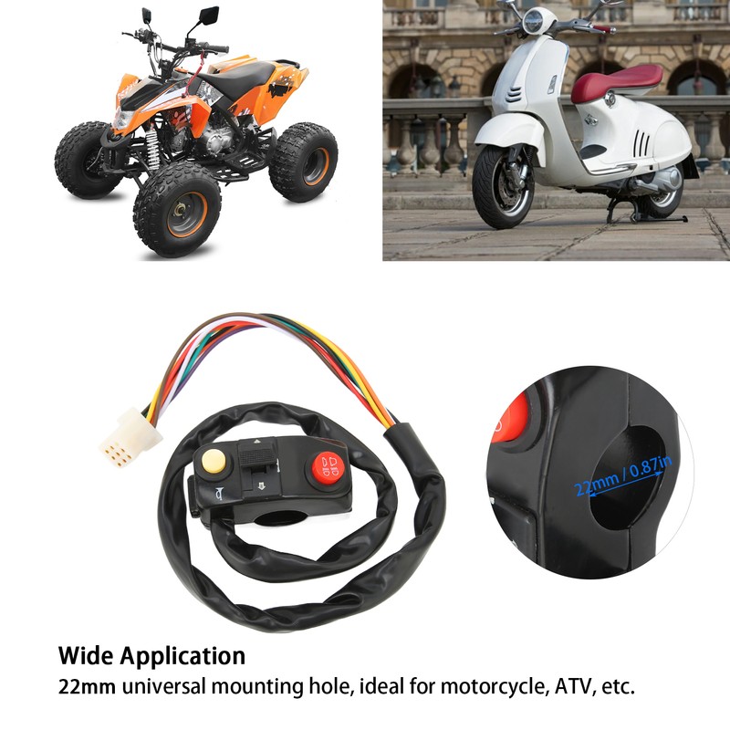 Motorcycle Handlebar Switch Universal 7/8in Motorbike Handle Bar Accessory DC