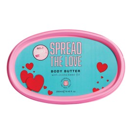 So...? Crema Corporal Ultra Hidratante Spread The Love con Aceite de Semilla de Cáñamo – Manteca Corporal Vegana para Piel Seca – Nutre, Suaviza e Ilumina con Aroma Dulce – Sorry Not Sorry – 250 ml