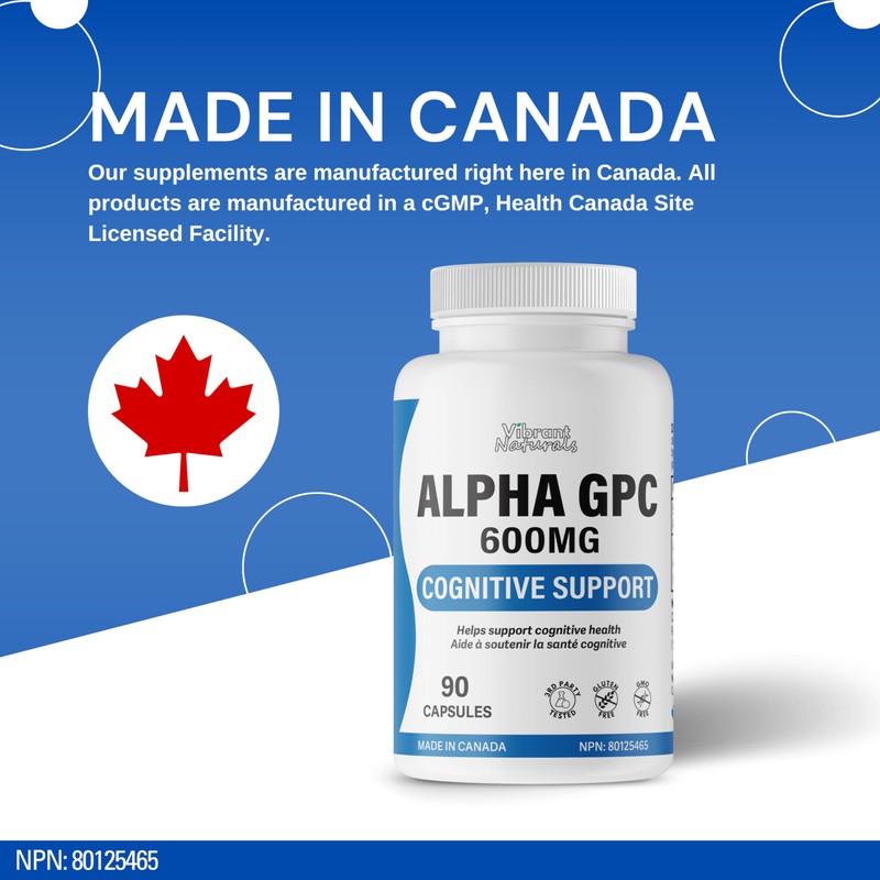 Alpha GPC Choline Brain Supplement for Acetylcholine, Supports Cognitive Health,