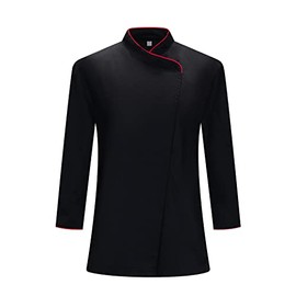 MISEMIYA - Women's Chef's Jacket - Women's Chef Uniform Women's Chef Jacket - Hospitality Uniform - 731, black, XXL