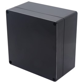 Otdorpatio Project Box IP65 Waterproof Junction Box ABS Plastic Black Electrical Boxes DIY Electronic Project Case Power Enclosure 6.3x6.3x3.54 inch (160x160x90 mm)