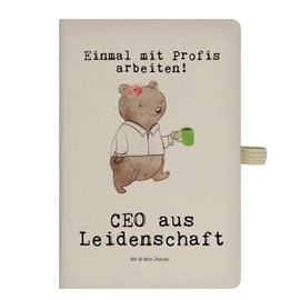 Mr. & Mrs. Panda DIN A5 Baumwoll Notizbuch CEO Leidenschaft - Geschenk, Direktor, Dankeschön, Danke, Adressbuch, Unternehmensinhaber, Erholung,