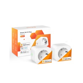 Refoss Smart Socket Works with Apple HomeKit, WLAN Socket with Consumption Measurement, Timer Socket with Remote Control, Electricity Meter Balcony Power Plant, with Alexa, Google, Pack of 2