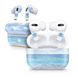 DesignSkinz - Compatible with AirPods Pro 2 - Skin Decal Protective Scratch Resistant Vinyl Wrap - Calm Blue Sky and Sea Shore