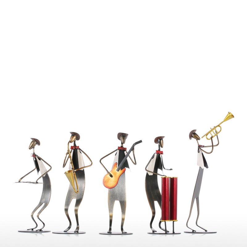 Cowboy Band / Piano Music Piano Playing Metal Iron Sculpture