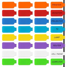 Pack of 40 Cable Labels, 2 x 9 cm, Writeable Wire Labels, Cable Labels for Identification of Wires, Colourful Cable Labels, for Cables, Charger, Cable Organisation Management