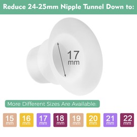 Mompmuir Flange Inserts 17mm Compatible with Lansinoh, Elvie, Elvie Stride, Willow, Momcozy S9/S10/S12 Wearable, Amada MYA, Freemie, TSRETE, FEISIKE, Rainyb Breast Pump Shields, Reduce 24-25mm to 17mm