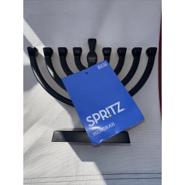 Spritz Black Menorah Taper Aluminium Hanokkah Holiday Decor Festival of Lights.
