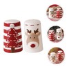 BIUDECO Cartoon Style Christmas Salt Pepper Ceramic Spice Jars Kitchen