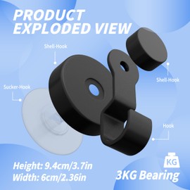 Fengxunzmm Pack of 4 Towel Holders with Suction Cup, Suction Hooks, Extra Strong Suction Cup Hooks, Bathroom, ABS Waterproof Suction Cups with Hooks, Towel Hooks No Drilling for Bathroom and Kitchen