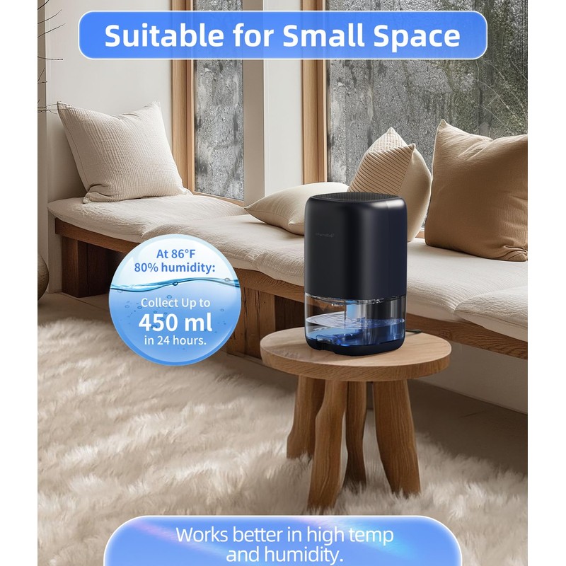 TABYIK Dehumidifier, 35 OZ Small Dehumidifiers for Room for Home,