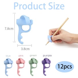 DXPETA 12 Pcs Pencil Grips For Children, Pen Grips For Adults, Five-Finger Pen Grips Ergonomic Pen Grip For Preschoolers Adults Lefty Or Righty Handwriting Grip Corrector Writing Aid Tool