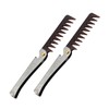 Baluue 2pcs Stainless Steel Folding Comb for Men Portable Wide