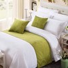 OSVINO Solid Bed Runner Chenille Soft No Fading Modern Bedding