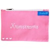 Cosmetic Bag Krimskrams Pink White Embroidered Ladies 12 x 20