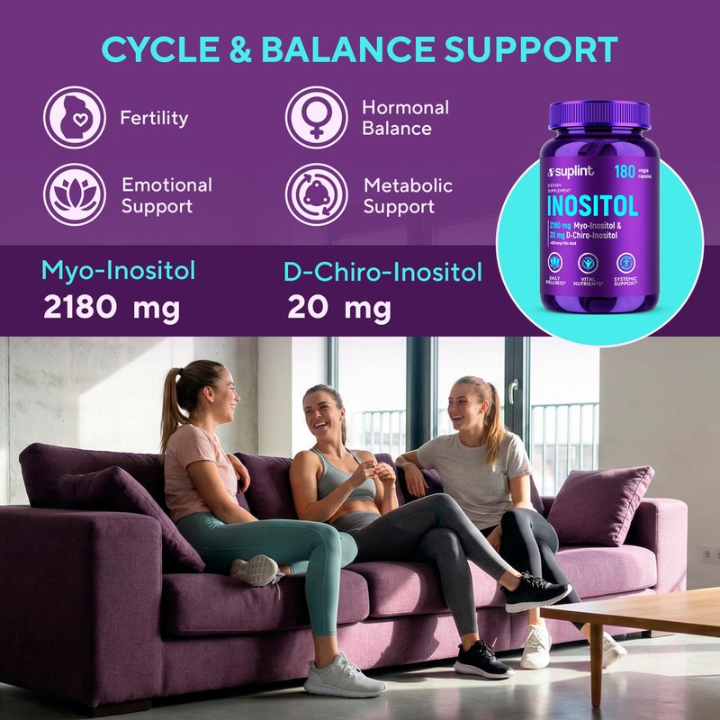 Myo-Inositol & D-Chiro Inositol (Capsules) – PCOS Supplement with Folic