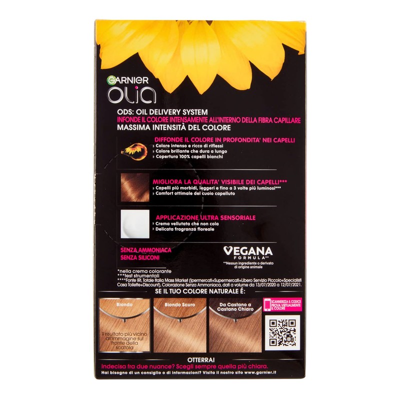 Garnier Olia Hair Dye, Permanent Colouring without Ammonia, Covers 100%