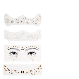 Lilbitty Pack of 4 Glitter Face Tattoos, Easy to Use and Remove, Waterproof and Long-Lasting, for Summer Concerts and Parties