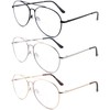 Classic Aviator Blue Light Glasses for Men and Women,Bifocal Reader