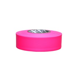 Presco PresGlo Taffeta Roll Flagging Tape [4.5 mils Thick]: 1-3/16 in. x 50 yds. (Neon Pink) [Non-Adhesive]