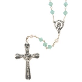 Gemstone and Austrian Crystal Catholic Prayer Rosary - Includes Rosary Pouch, How to Pray the Rosary", Gemstone meaning - Gift Idea: Communion, Reconciliation, Confirmation, RCIA, Birthday, Wedding, Crystal, Glass, No Gemstone