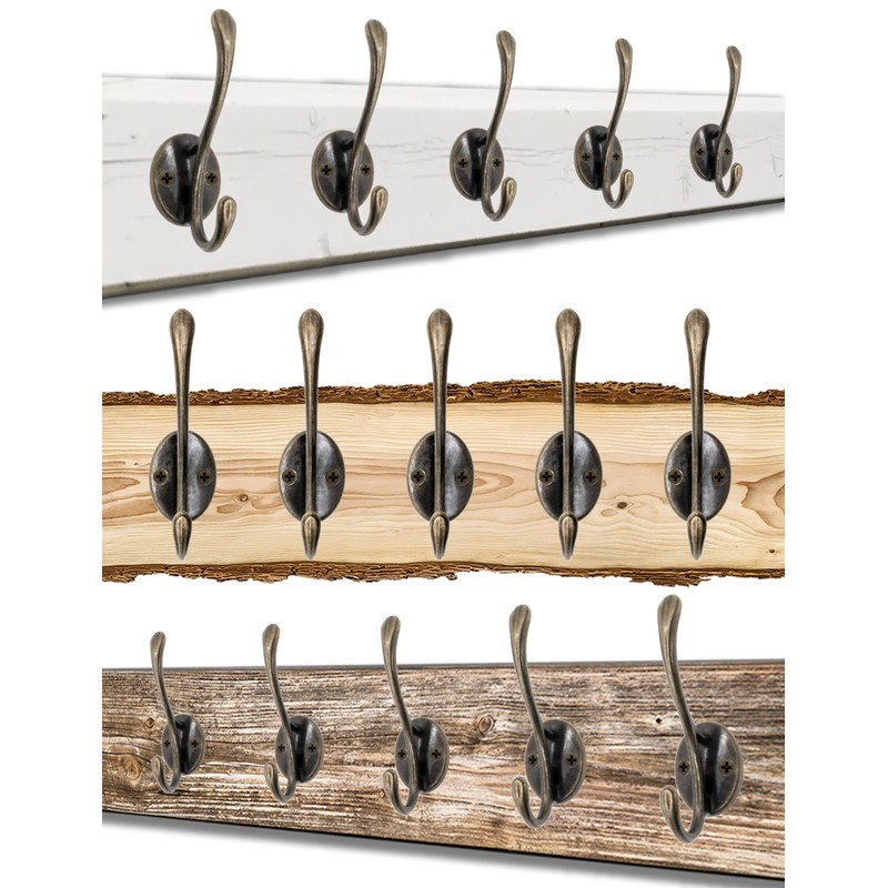 Fuxxer® 5 x Classic Coat Hooks Iron Hooks Wall Hooks