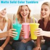 PLMMOUT 15 Pack Plastic Tumblers with Lids and Straws, 24