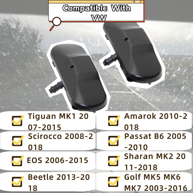 2KD955985 Windshield washer nozzle with heated spray for Volkswagen Touareg,