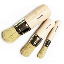 Dovetails Vintage 3 X Stencil Brush SET Sizes 8/16 / 22 mm Dome Topped Pure Bristle