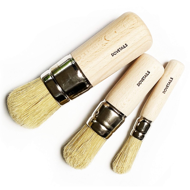 Dovetails Vintage 3 X Stencil Brush SET Sizes 8/16 /